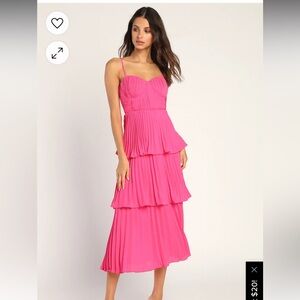 Lulus cascading crush bustier midi dress
